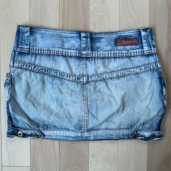 Y2K Banded Hem Denim Mini Skirt - Foxy Jeans (2000s) - Picture 6 of 8